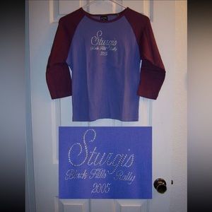 Medium Purple Sturgis 2005 Top 3/4 Sleeve